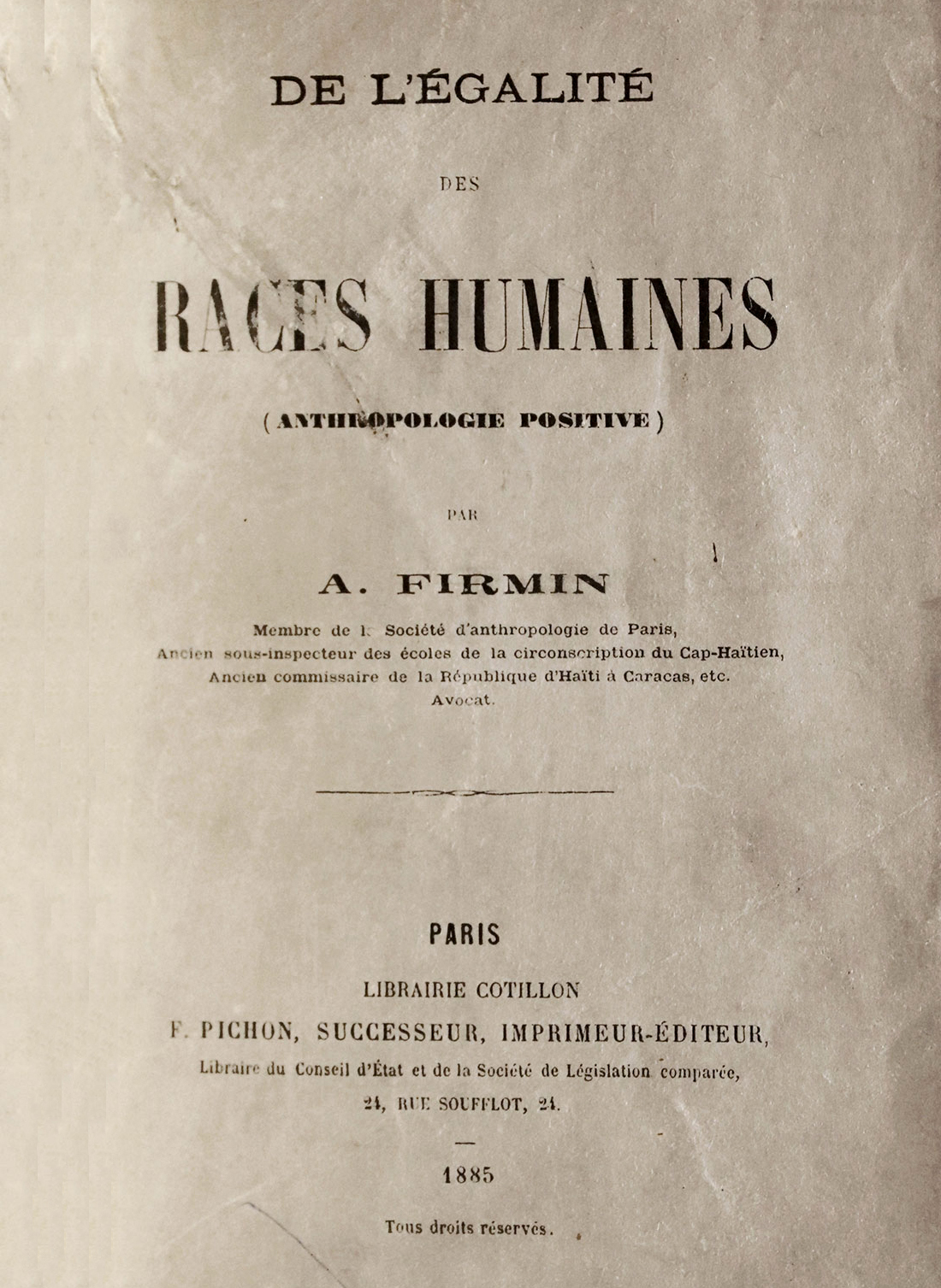 Read more about the article De l’Égalité des Races Humaines